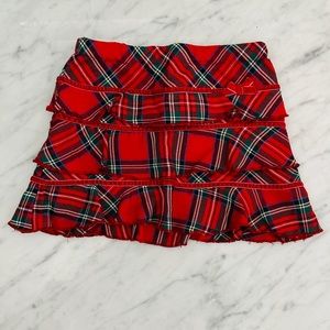 Koala Kids Red Tartan Ruffled Skirt